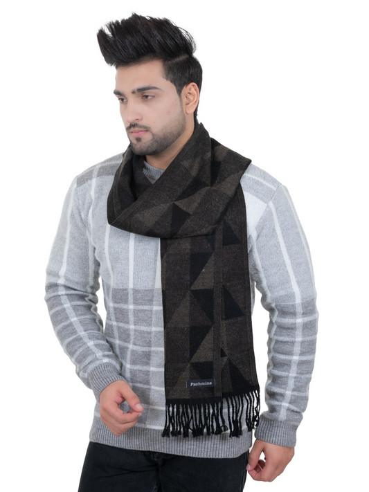 Woolen Geometric Muffler- Brown | Amoldo