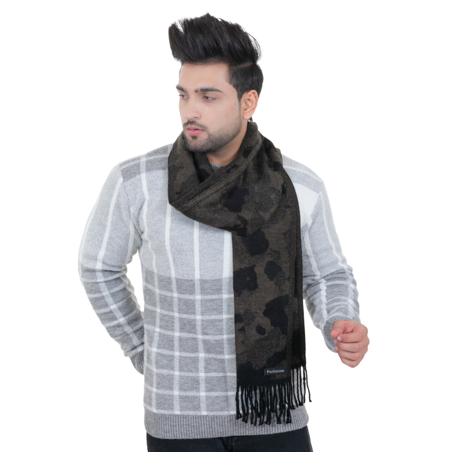 Woolen Winter Muffler - Brown | Amoldo