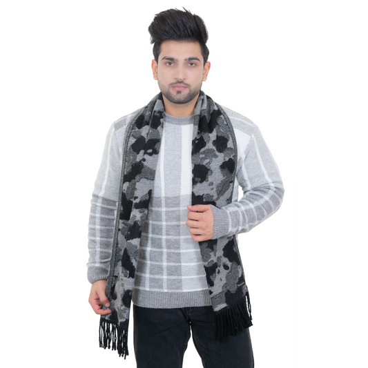 Woolen Winter Muffler - Grey | Amoldo