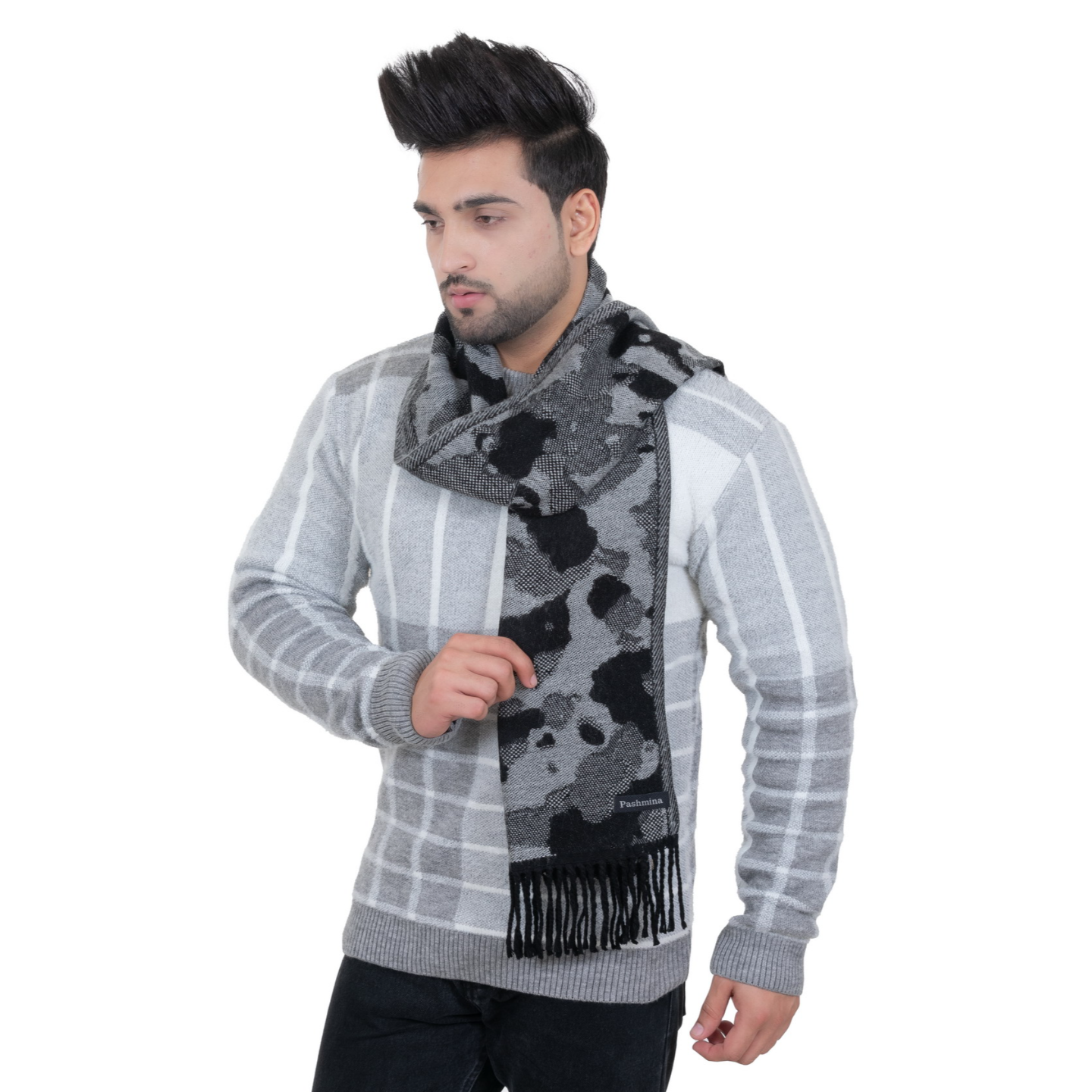 Woolen Winter Muffler - Grey | Amoldo