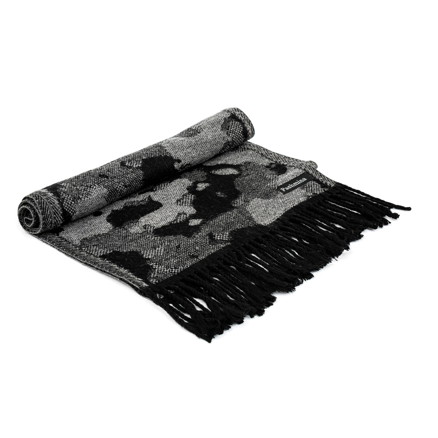 Woolen Winter Muffler - Black | Amoldo