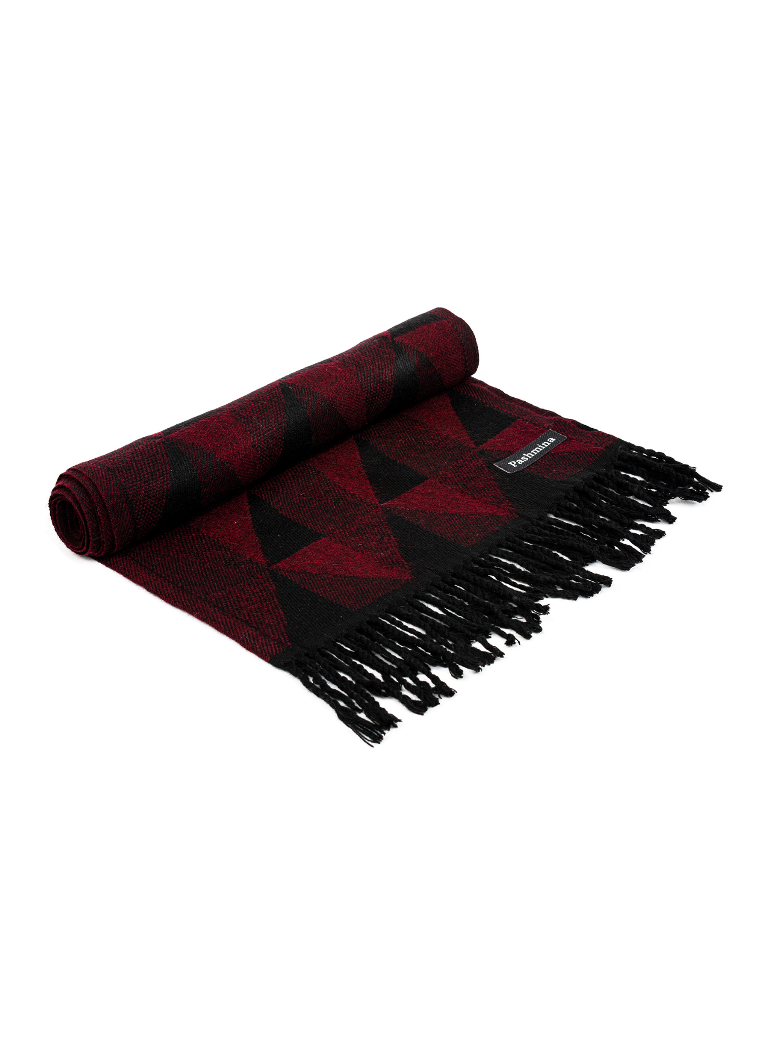 Woolen Geometric Muffler- Maroon | Amoldo