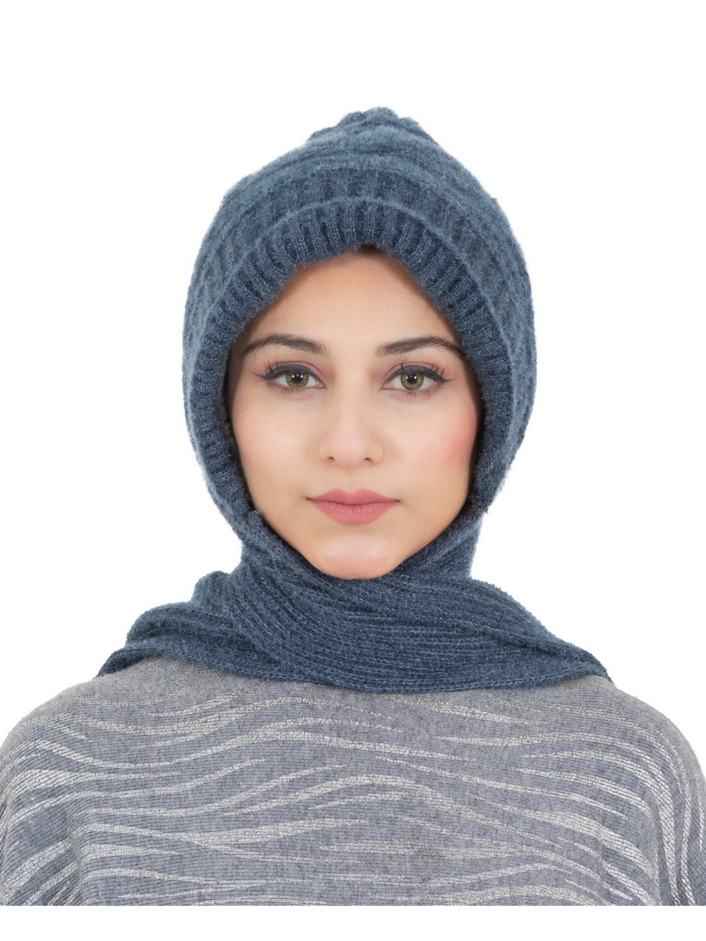 Woolen plain Muffler Cap for Women- Grey | AMOLDO