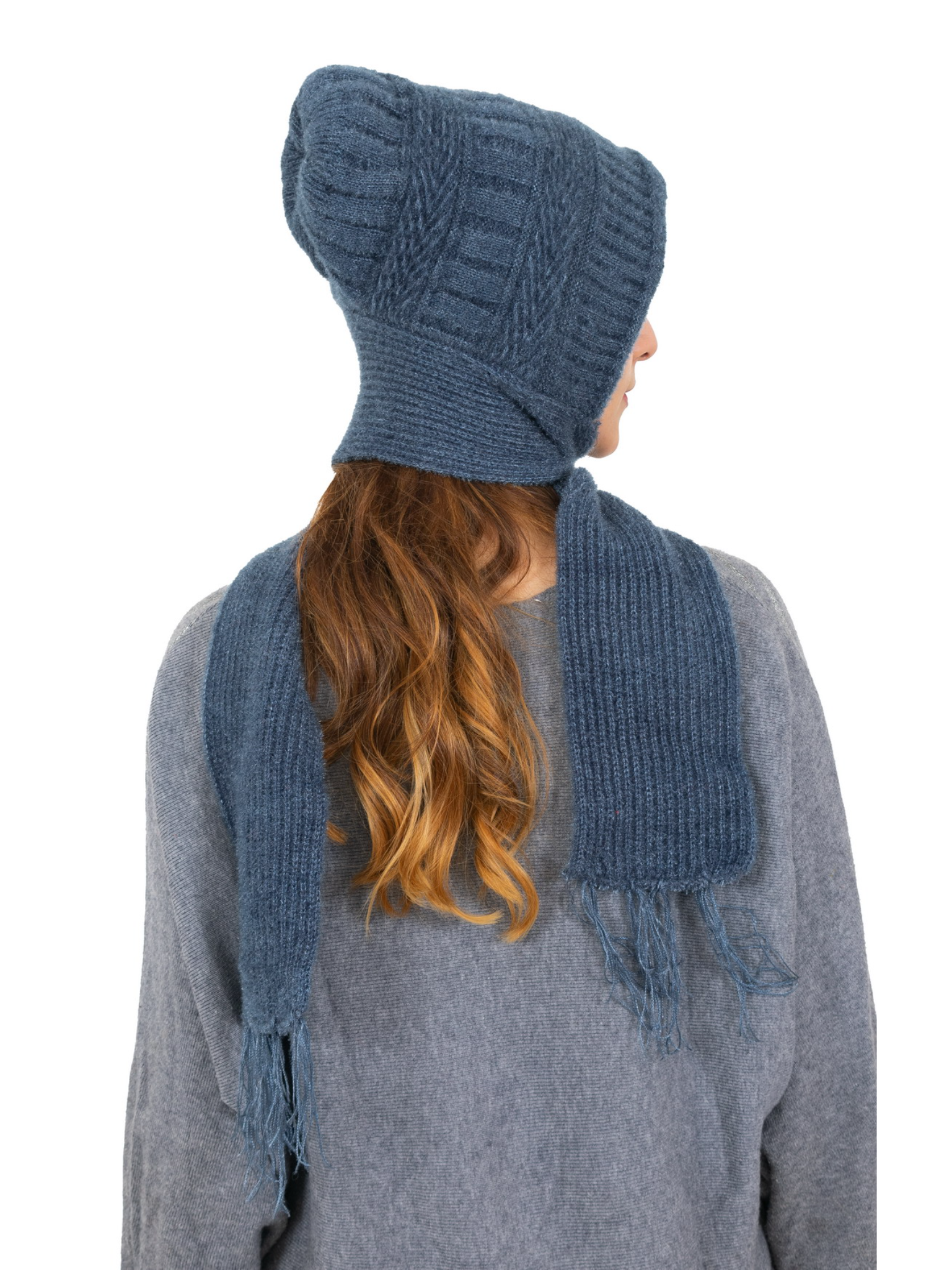 Woolen plain Muffler Cap for Women- Grey | AMOLDO