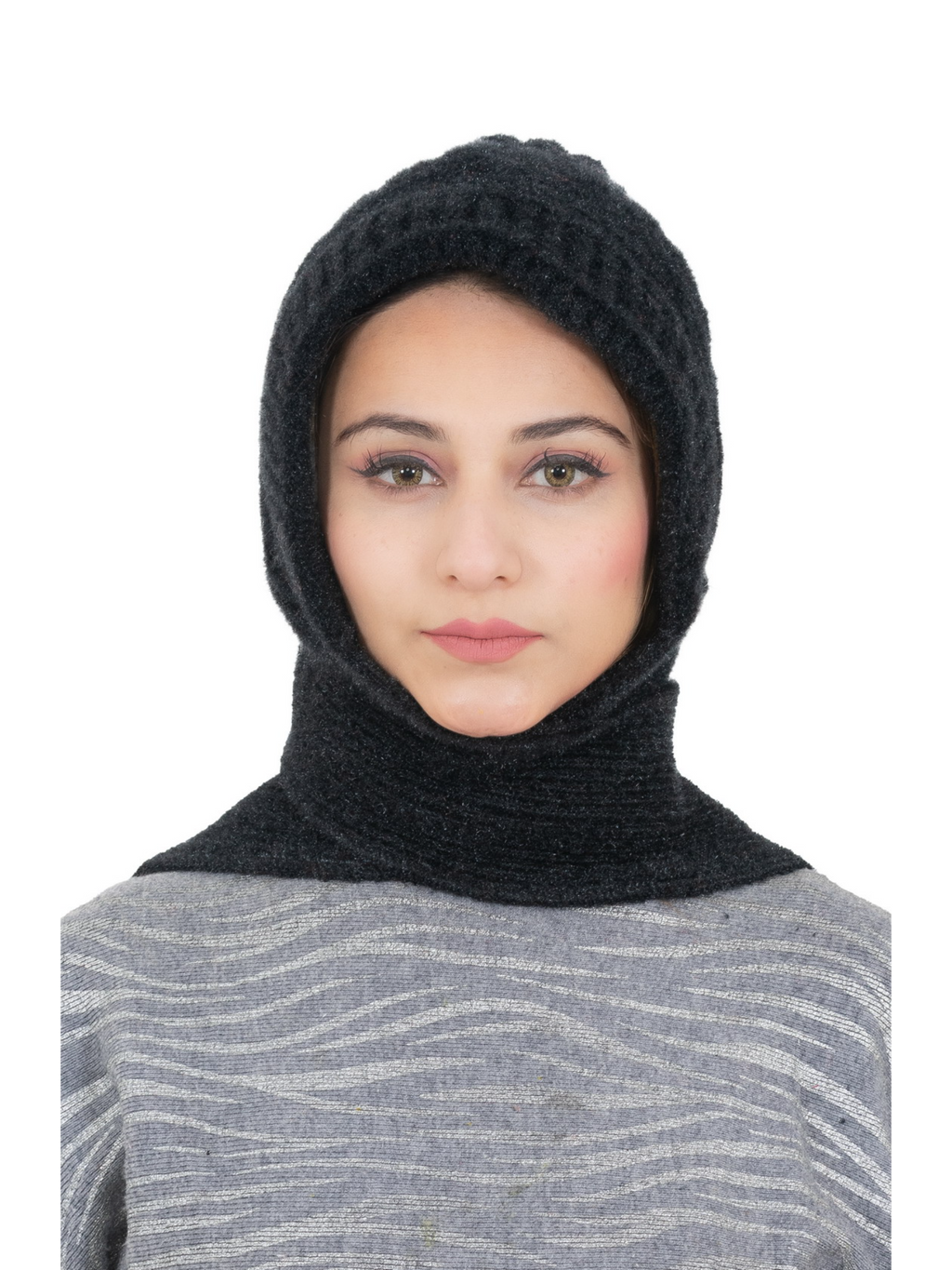 Woolen plain Muffler Cap for Women- Black | AMOLDO