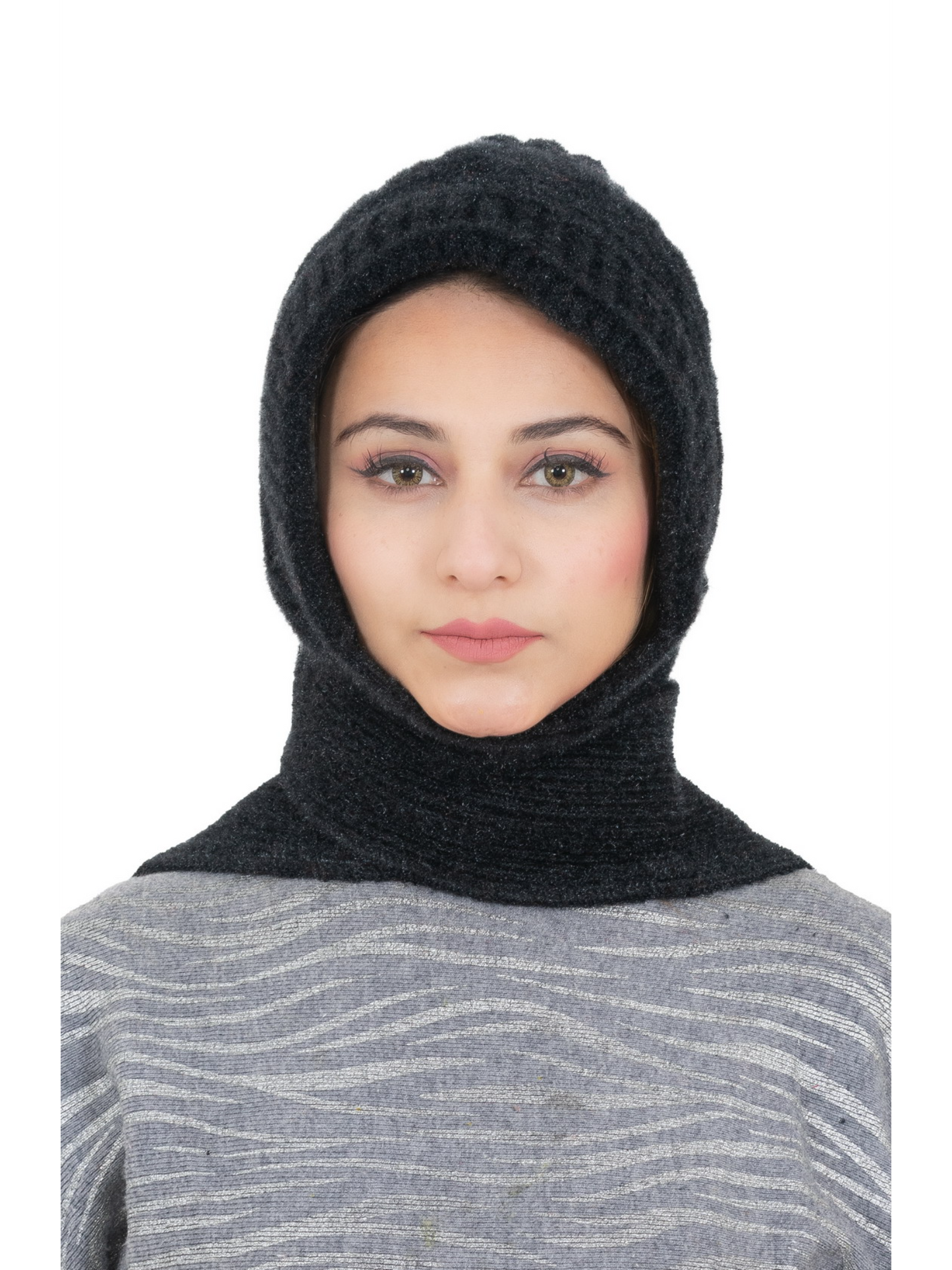 Woolen plain Muffler Cap for Women- Black | AMOLDO