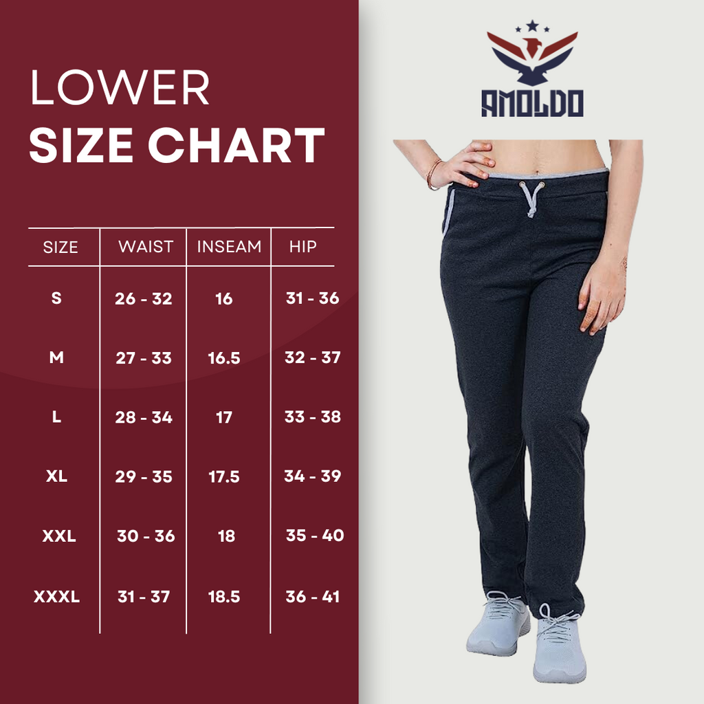 Women's Cotton Sports Lower- Black | AMOLDO