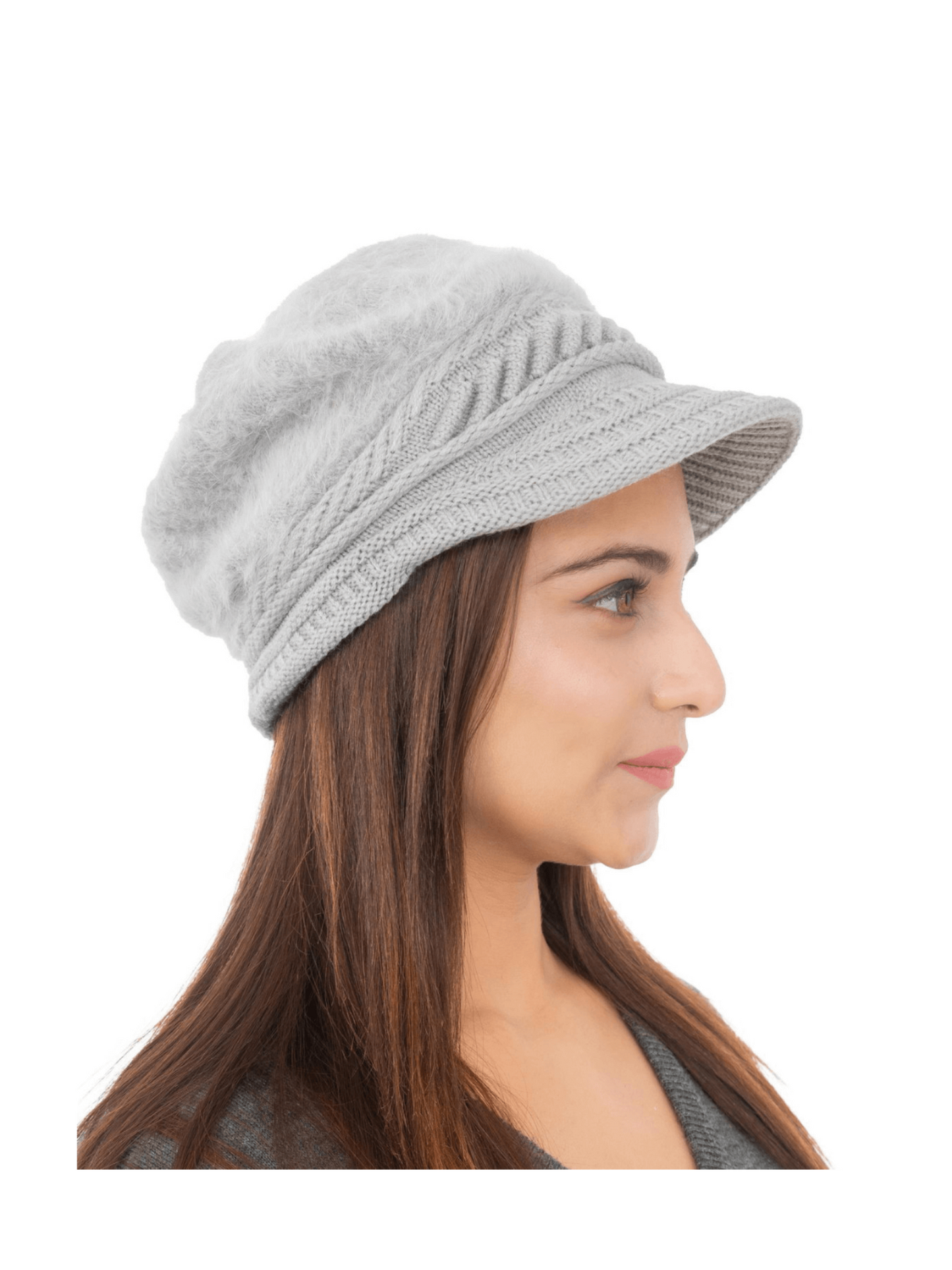 Woolen Knitted Beret Hat- Grey | AMOLDO