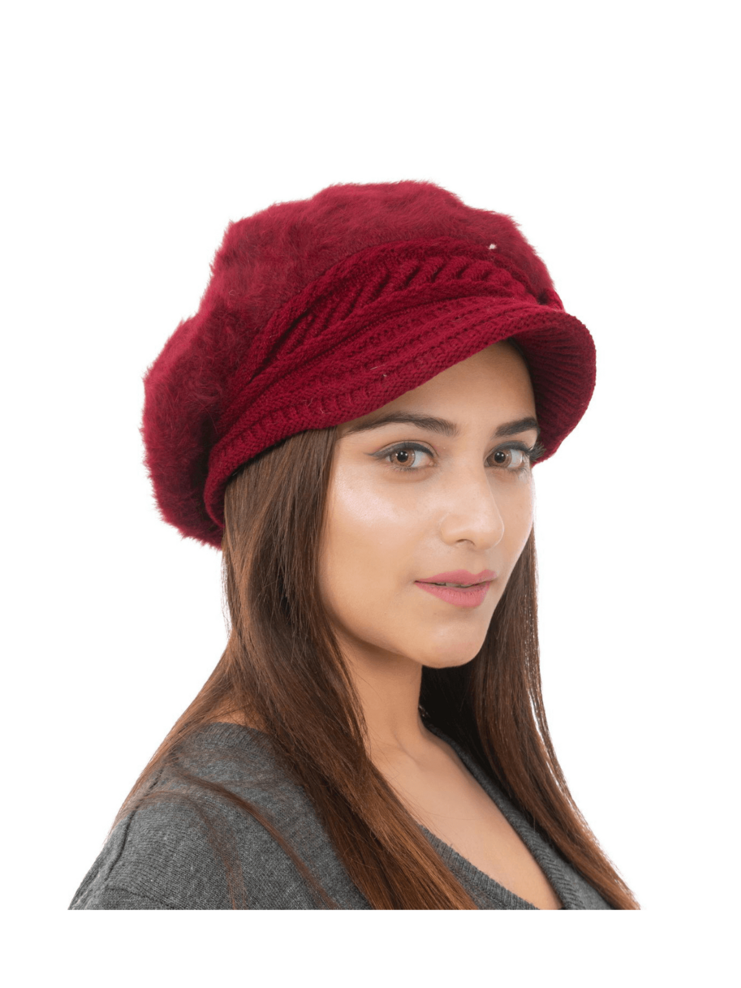 Woolen Knitted Beret Hat- Maroon | AMOLDO