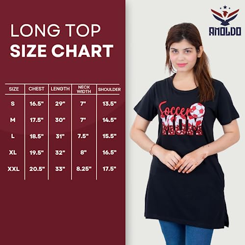 Women's Cotton Printed Long Half Sleeve Regular Fit Casual Round Neck T-Shirt/Top/Nightgown - Black | AMOLDO